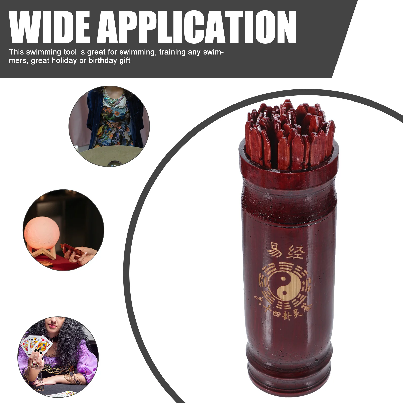 1Set Waarzeggerij Spel Sticks Chinese Waarzeggerij Emmer Gepolijst Gladde Houten Rekwisieten Lichtgewicht Draagbaar voor Thuis Tempel