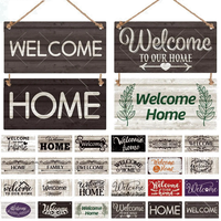 Vintage Decor  Welcome Home Wooden Sign Plate Wood Plaque Gift Home Pub Wall Decoration Pendant Door Hanging Sign Home Decor