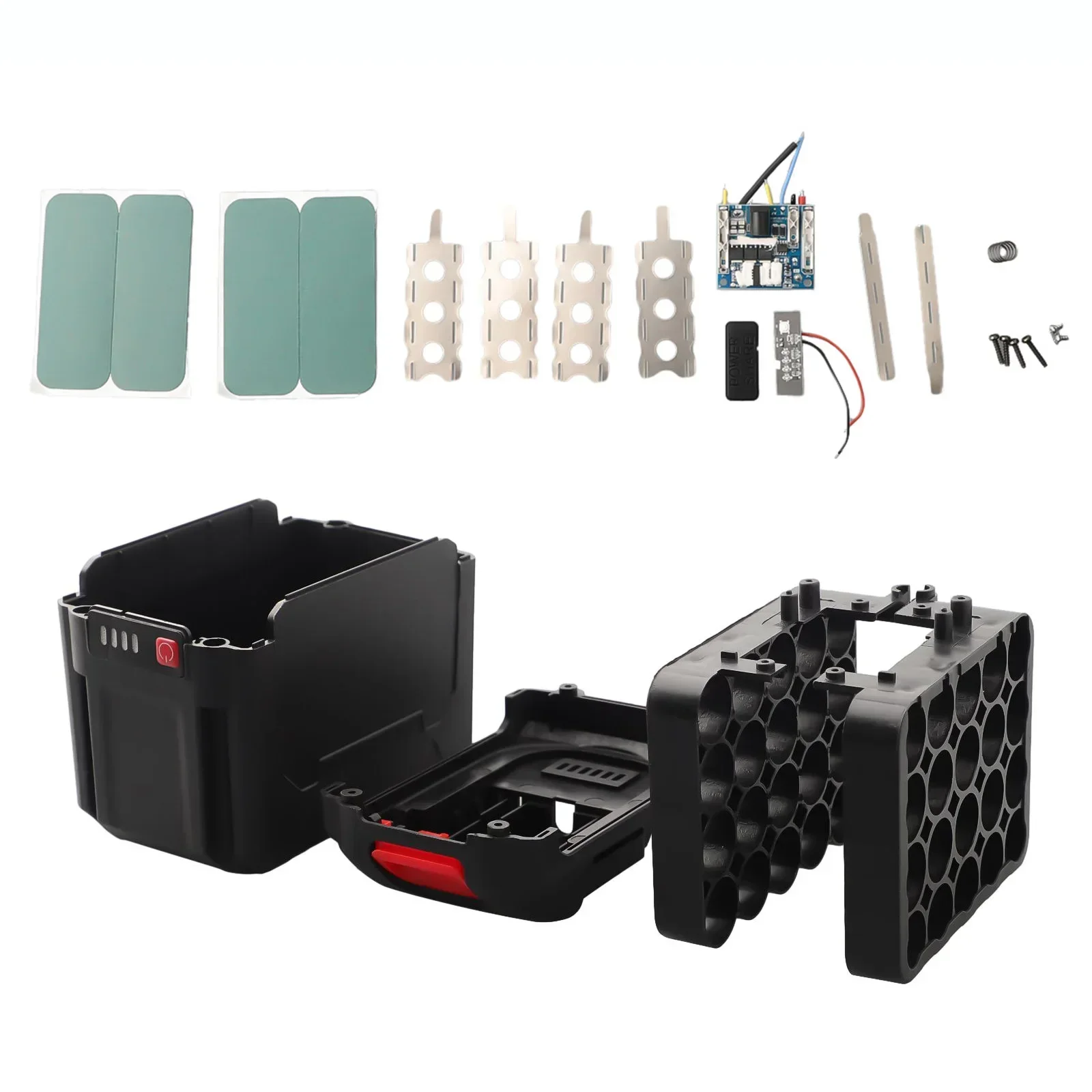 

Plastic Battery Case Storage Box Shell PCB Charging Board 10/15/20 Cores For 5 Series Li-Ion Batteries Electric Power Tools