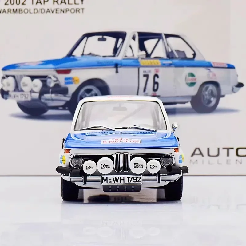 Autoart 1:18 2002 Tap Rally 1972 Warmbold/Davenport Simulação Edição Limitada Todo Aberto Liga de Metal Estático Modelo de Carro Brinquedo Presente