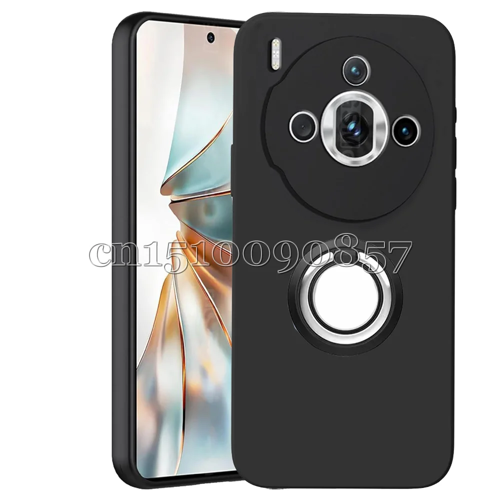 Ring Holder Case For ZTE nubia Z60S Pro Black Matte Soft TPU Camera Protection Shockproof Cover For ZTE nubia Z60SPro