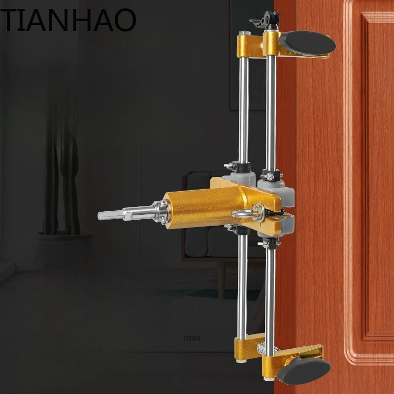 18/22/24MM Wooden Door Hole Opener Slotting Machine Multi-function Woodworking Lock Mortise Template Fixture Tool Kit