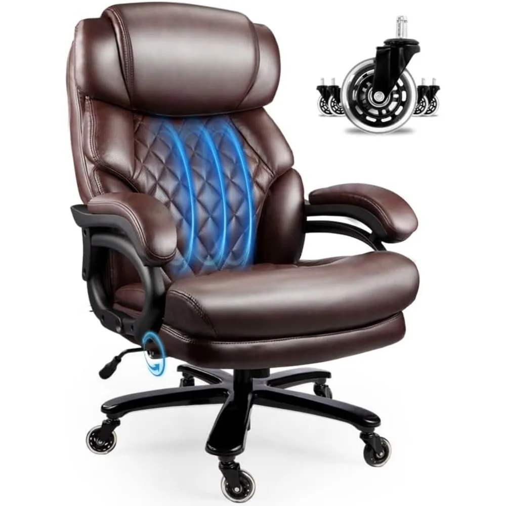 

600LBS Big and Tall Office Chair for Heavy People, Heavy Duty Executive Chair with High Back, Extra Wide Seat and Adjustable Lum