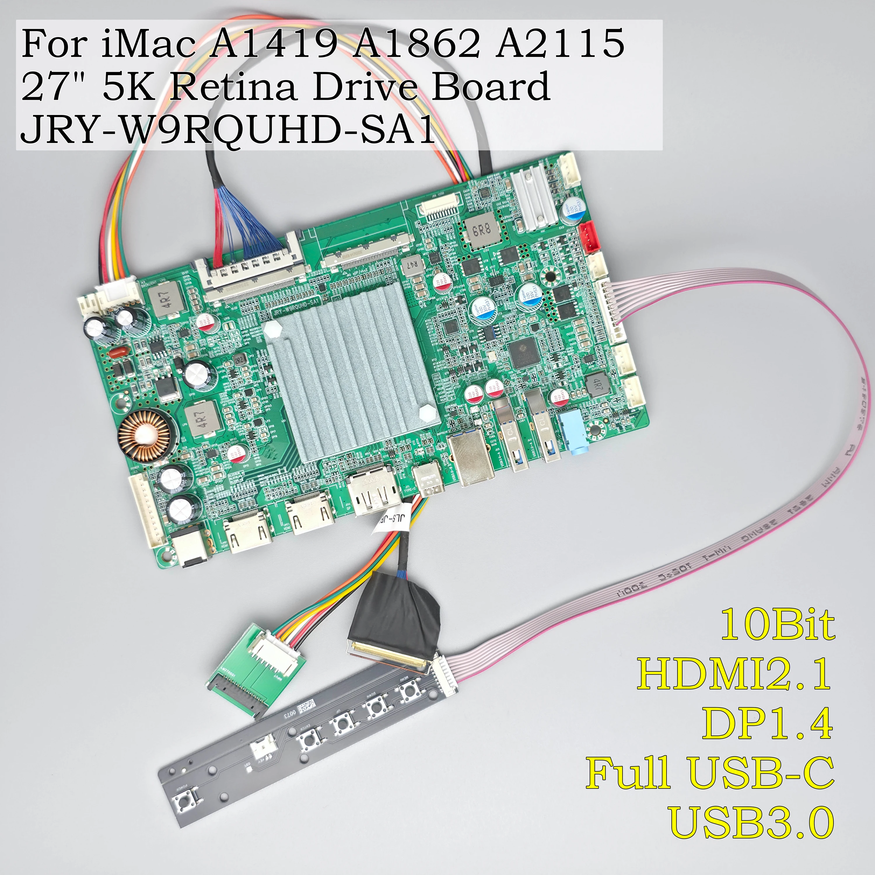 JRY-W9RQUHD-SA1 Treiberplatine für iMac 27" 5K Retina A1419 A2115 LM270QQ1 Bildschirm 10Bit HDMI 2.1 Full USB-C DP1.4 DIY Monitor – Detail 5