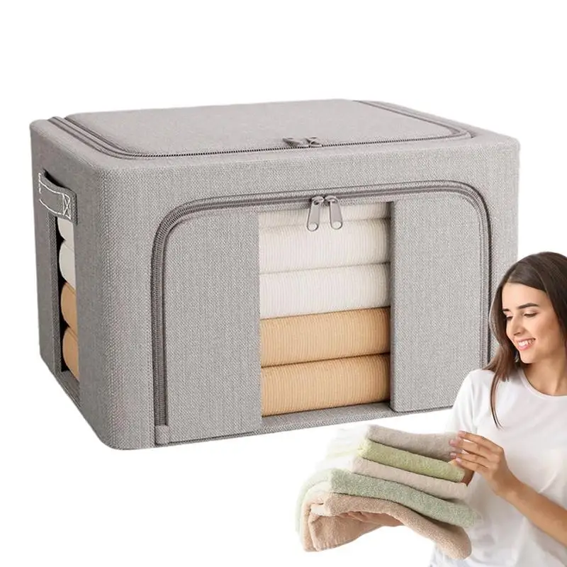 

Storage Boxes for Clothes 24L Storage Bins with Lids for Clothes Stackable Zippered Organizer Basket for Closet Pantry Garage