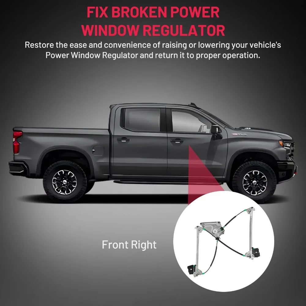 منظم النافذة الجانبية الأمامية اليمنى للركاب مع محرك Ford Mustang 2010-2014