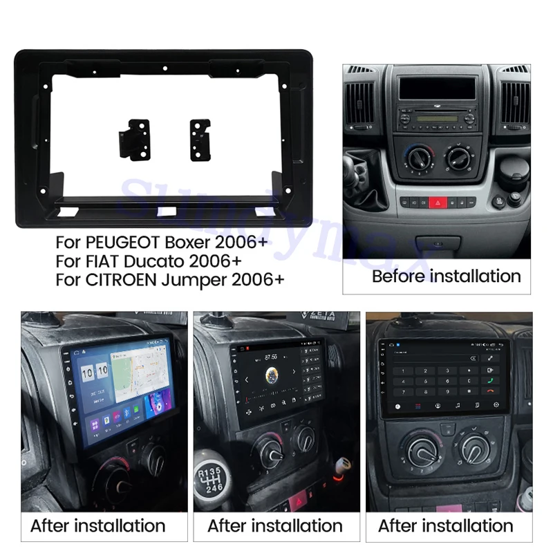 9inch Car Radio Fascia for Citroen Jumper Peugeot Boxer FIAT Ducato 2006+ car DVD Stereo Frame Plate Adapter Mounting Dash