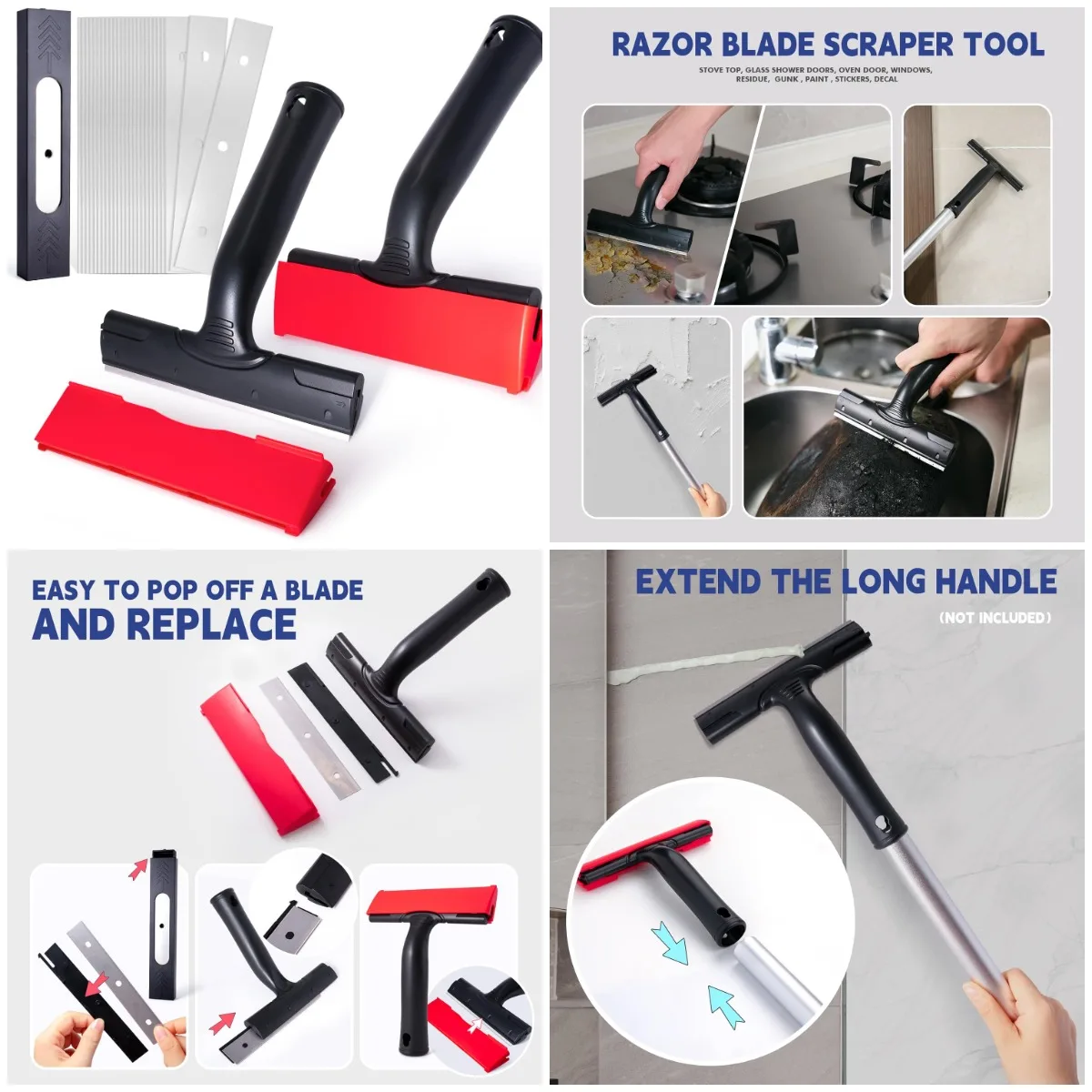 

2 шт. 6-футового шпателя с 25 лезвиями с двойными краями для удаления краски, герметика и клея