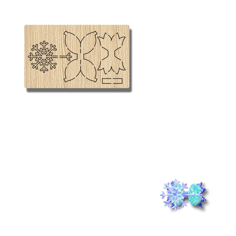 

BD116 2023 New Irregular Snowflake Hairpin Wood Cutting Mold With Customizable Dimensions For Most Machines