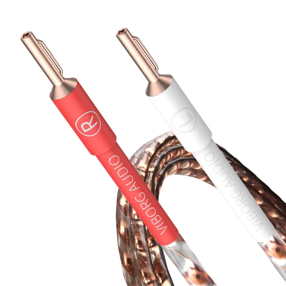 Пара вибрачных VS903 плоский акустический кабель HIFI с разъемом типа «банан» из чистой меди, аудиофильский громкоговоритель для усилителя домашнего кинотеатра