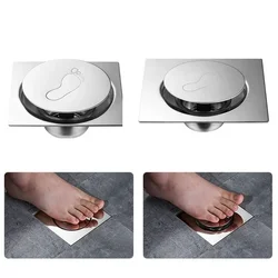 Douche Rvs Hotel Makkelijk Schoon Badkamer Stuiterende Duurzaam Afval Cover Afvoerputje Deodorant Zilver Pedaal Type Vierkante
