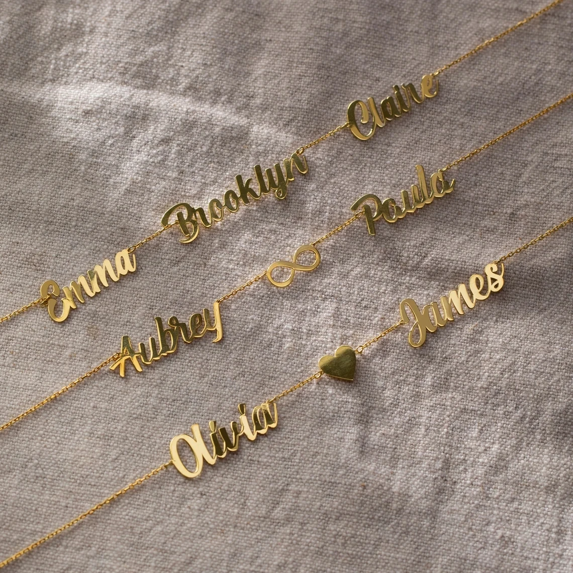 Personalized Custom Two Names Birthstone Necklace Stianless Steel Custom Couple Kids Name Necklace Family Christmas Jewelry Gift view 4