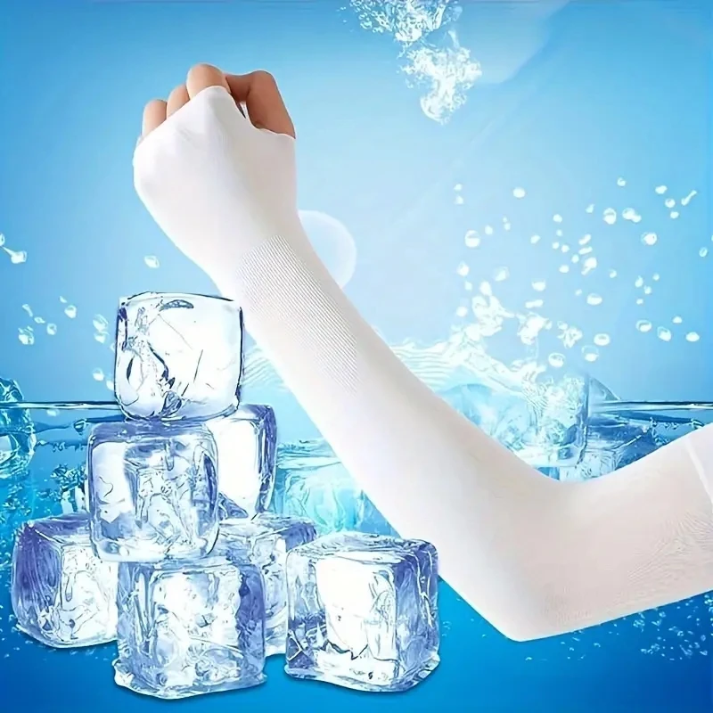 

1pc Sleeves Men's Loose Ice Silk Cooling Arm Cover - Breathable, Quick Drying, Outdoor Sports UV Protection