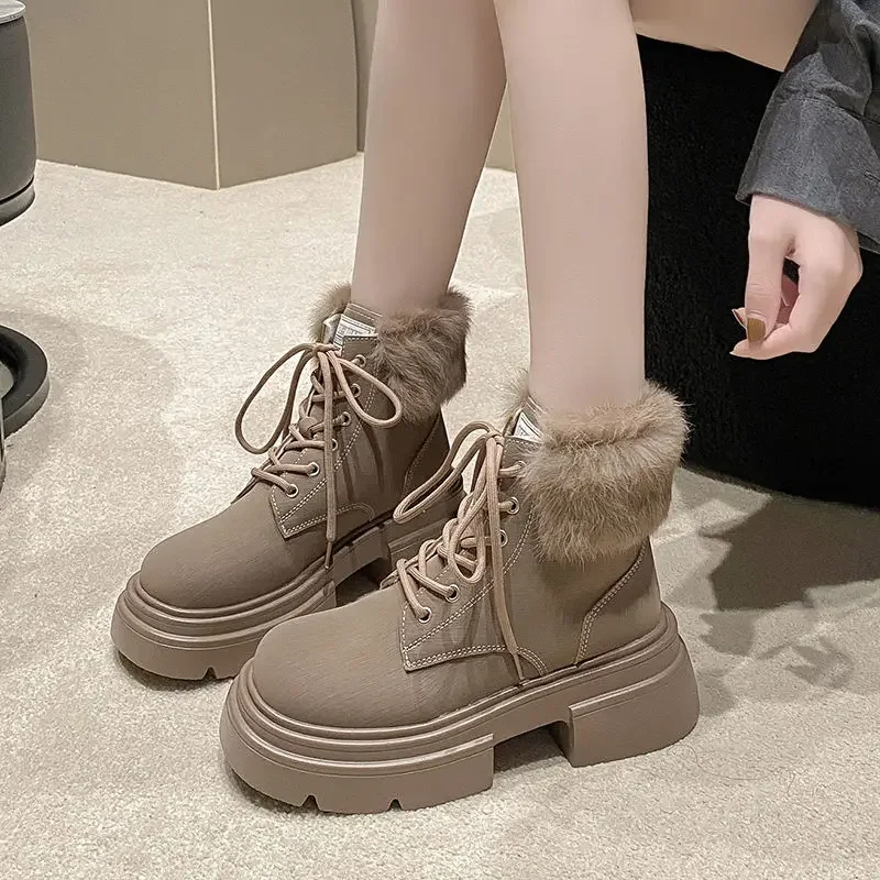

Ankle Booties Platform Chunky Snow Boots for Women New In Comfortable and Elegant Woman Shoes Rock Protective 39 Boot Y2k Padded