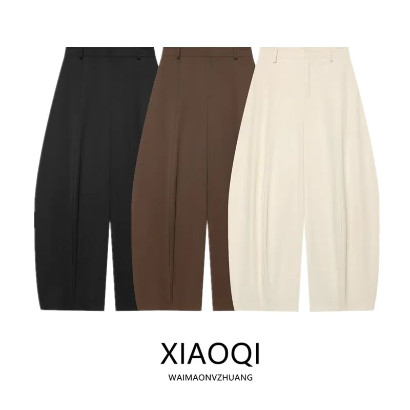 Fashionable Wide Leg Knife  Pants for Women Autumn 2026 New Style Casual High Waist Other Material 100% Ladies Pants