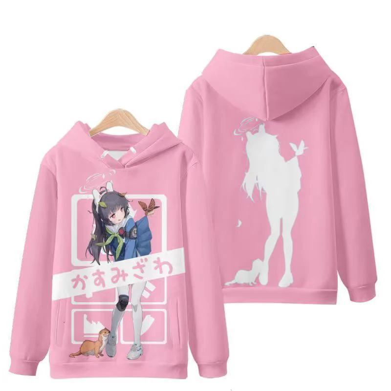 لعبة الأزرق الأرشيف تأثيري هوديس ثلاثية الأبعاد طباعة الرجال النساء أنيمي بلوزات البلوز الخريف/الشتاء Harajuku هوديي Y2k معطف رياضي