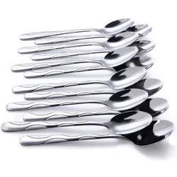 4/6/8/10/12pcs Stainless Steel Teaspoon set Tea Spoons Coffee Spoon 15cm 6in Ice Cream Dessert Drinking Mixing Honey Silverware