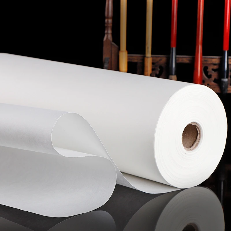 

Thicken Chinese Xuan Paper 100m Long Roll Chinese Raw Rice Paper Student Adult Brush Calligraphy Ink Painting Papier Papel Arroz