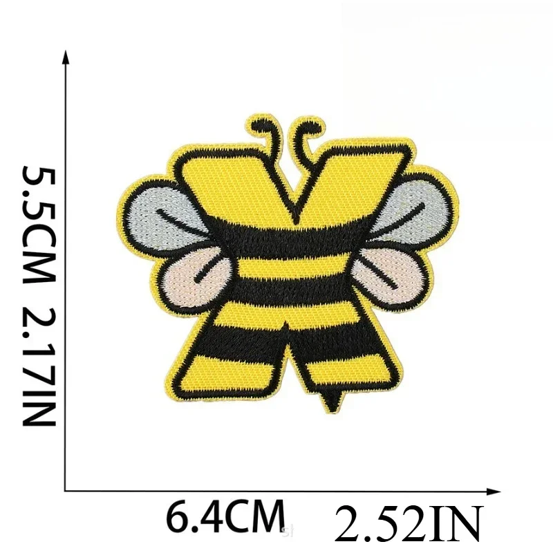 

Bee Element English Letter Embroidery Cloth Sticker Cartoon Bumblebee Patch Sticker