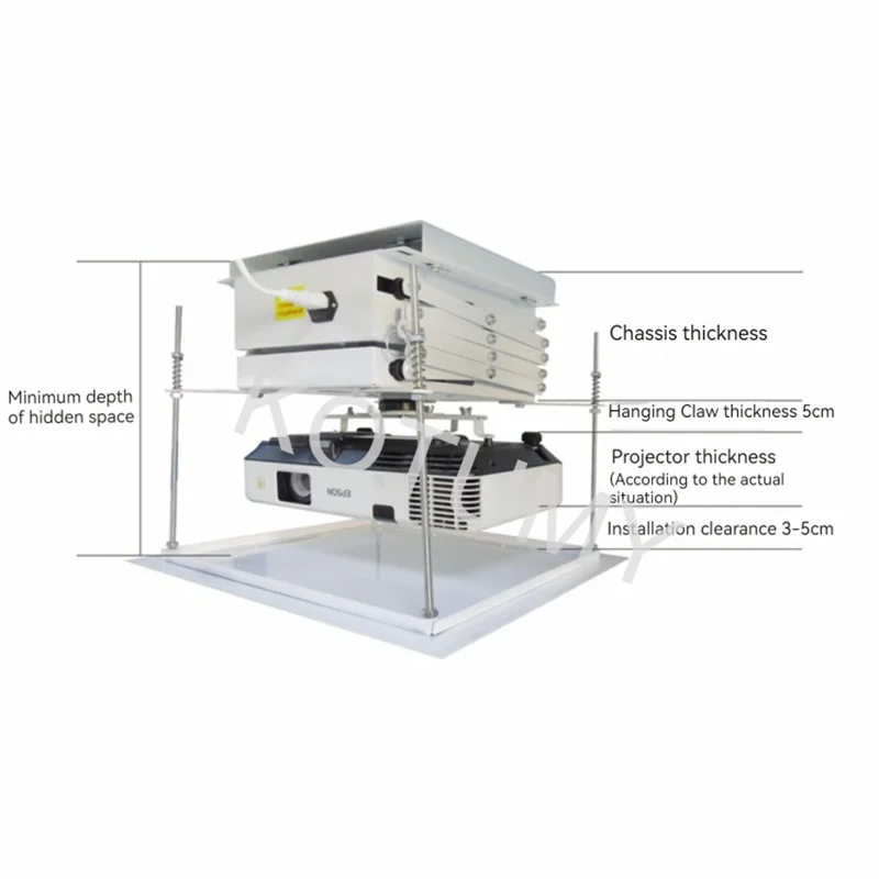 Imagem -04 - Gancho Motorizado do Elevador do Projetor com Controle Remoto sem Fio Montagem Escondida Suporte Elétrico m 1.5 m 2m
