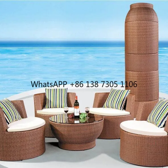 Outdoor furniture rattan chairs balcony coffee table combination café club five-piece leisure rattan chairs