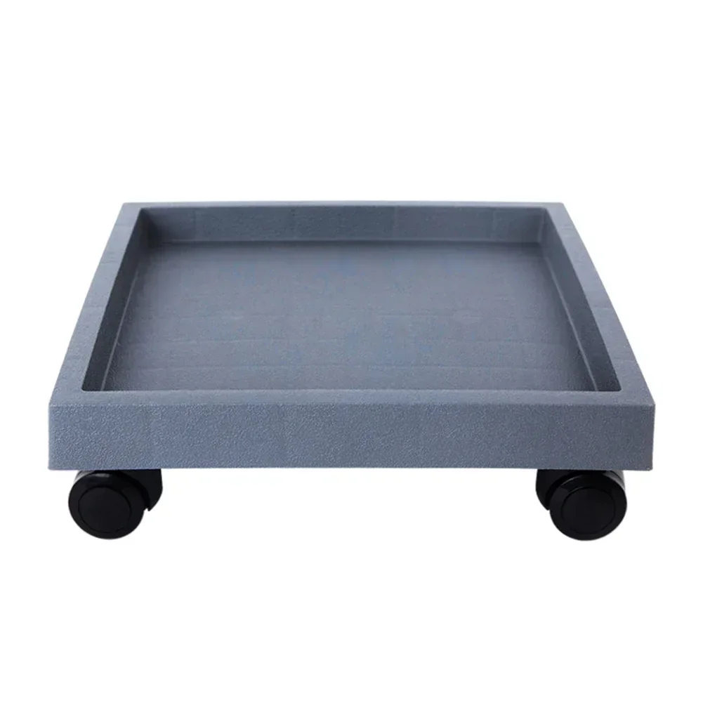 

1pc Square Flower Pot Bottom Support Movable Wheel Tray Flower Pot For Outdoor Garden Landscape Bonsai Pot Square Trays