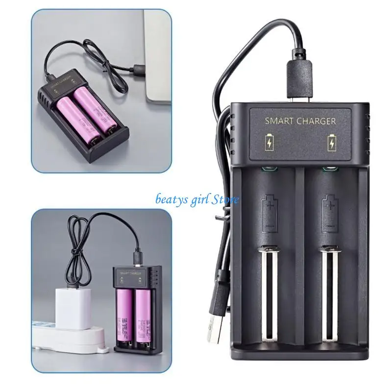 C7AB USB 2 Slot Battery Charging Tool for 17670/18350/18500/16340/18650 Batteries