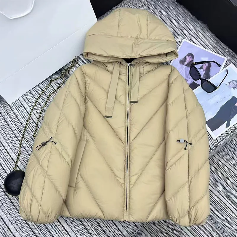 

High quality 2025 new White goose down jacket women's winter cotton coat - comfortable and warm hoodie 251209144