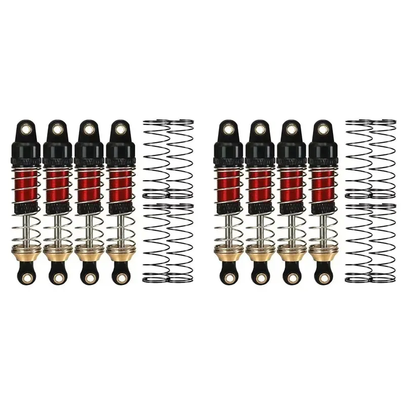 

MACH-8PCS RC Shock Absorber Aluminum Front & Rear Shocks For Traxxas 1/18 4WD TRX4M Upgrade Parts,Red