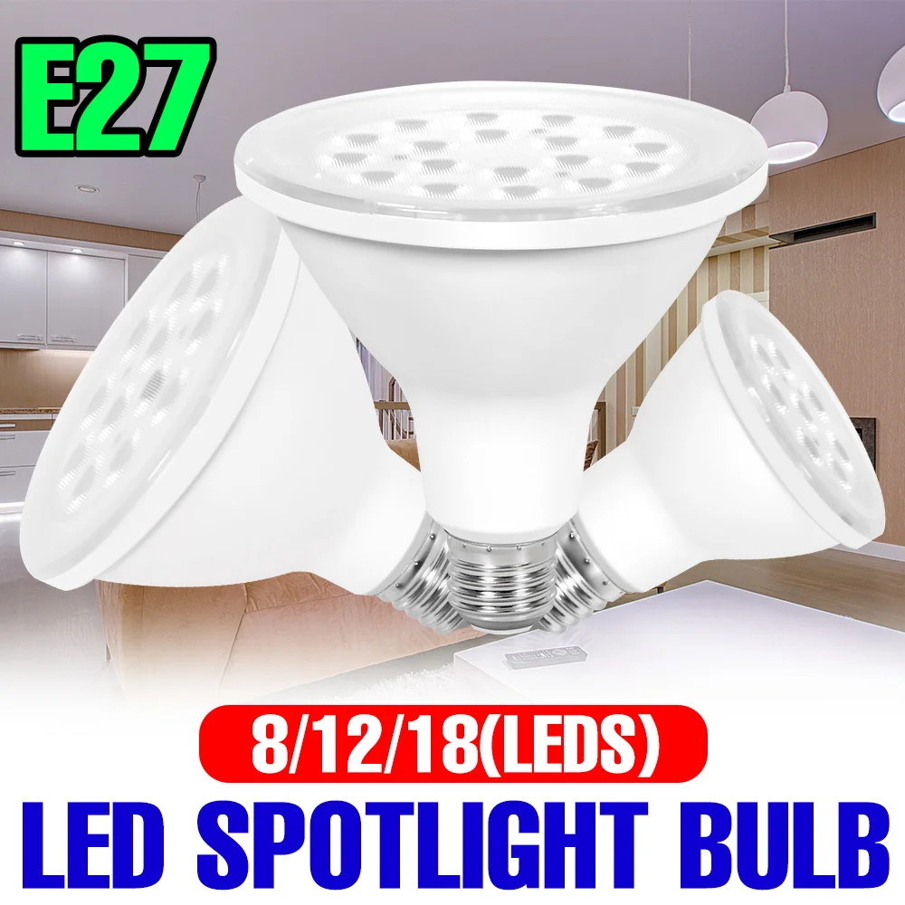 

LED Light Bulb E27/E26 Spotlight Ceiling Lamp AC100-277V Chandelier Home Storage Bedroom Balcony Lighting Cool/Warm 8/12/18leds