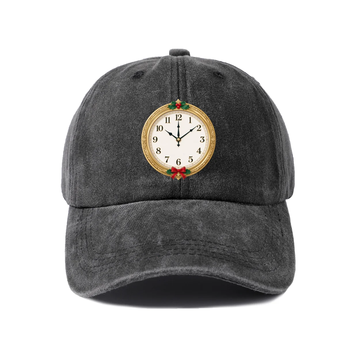 Christmas Countdown Clock Graphic Vintage Washed Baseball Cap, Adjustable Unisex Dad Hat, Casual Gift