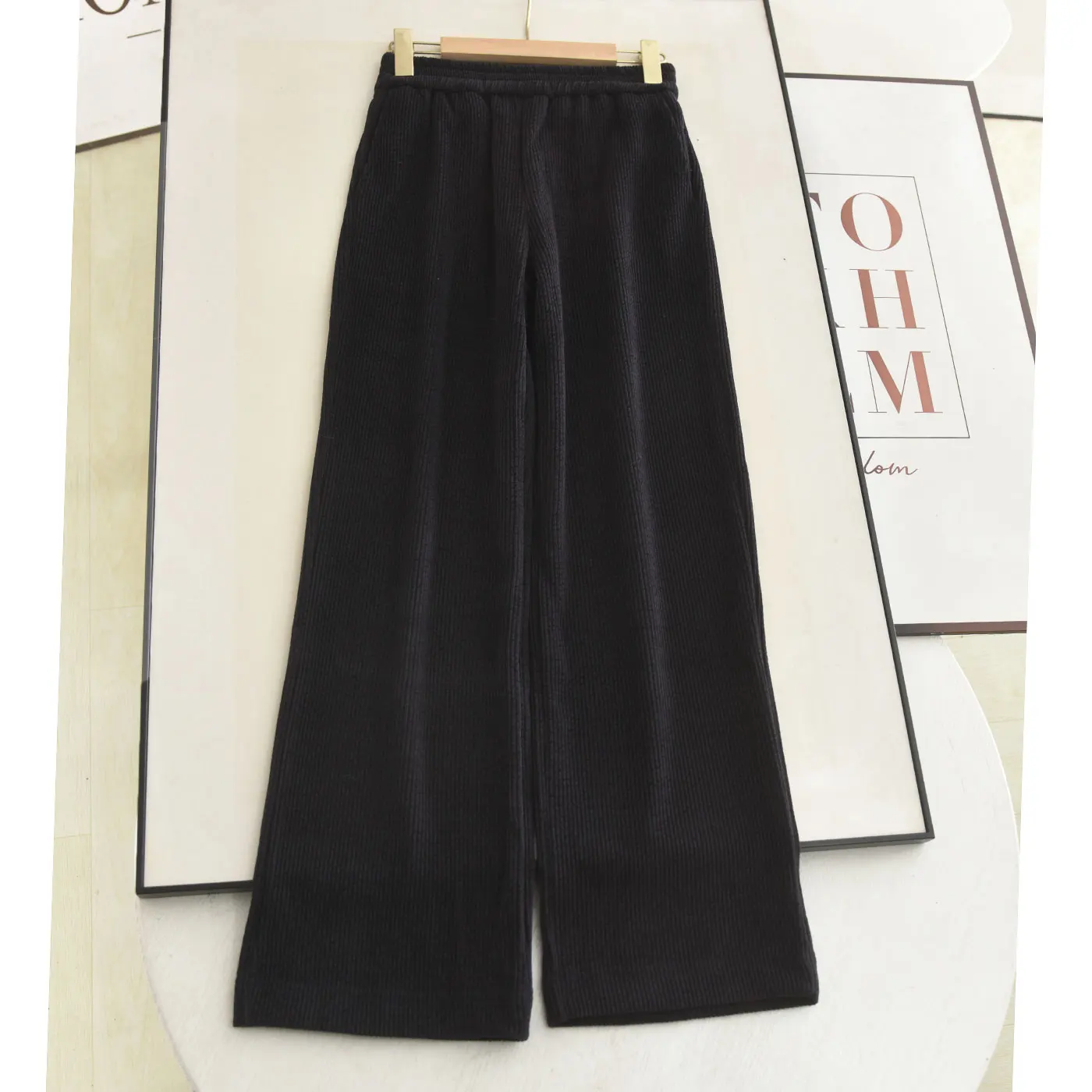 

Широкие брюки с высокой талией, эластичные, повседневные, для работы, модные женские брюки весна 2026, свободного кроя, повседневные брюки