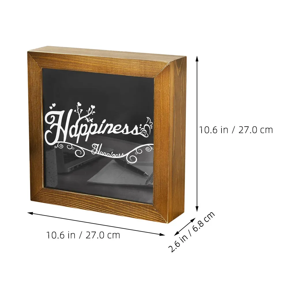 Photo Frame Piggy Bank Shelf Creative Hidden Storage Box Wood Coin Money Saving Jar for Adults Hidden Storage Furniture