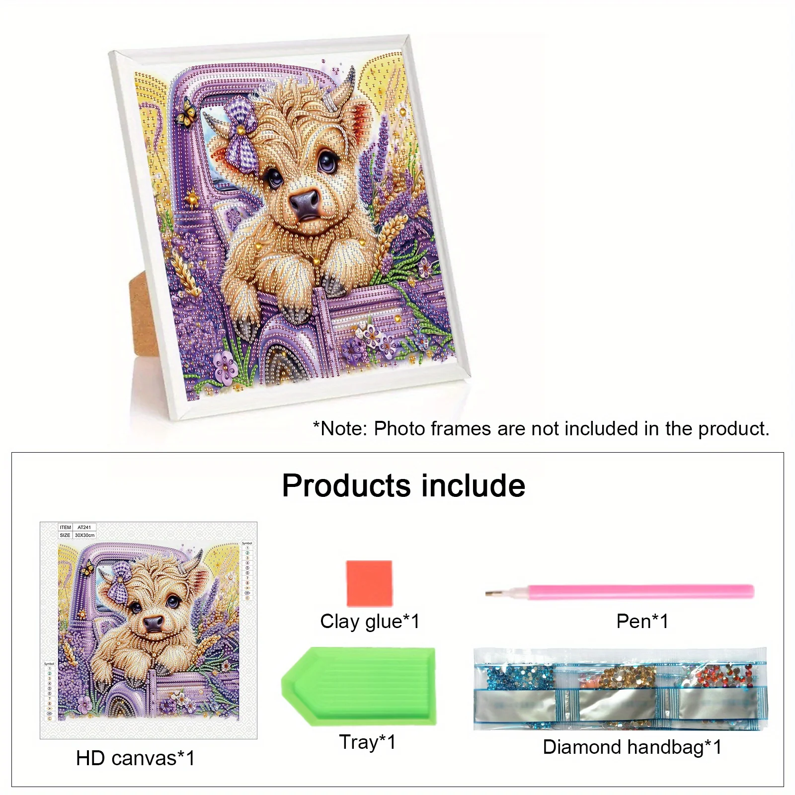 DIY Cute cow 5D Special Shape Diamond Art Kits for Beginners,Diamond Art Painting Kits for Home Wall Decoration Gift