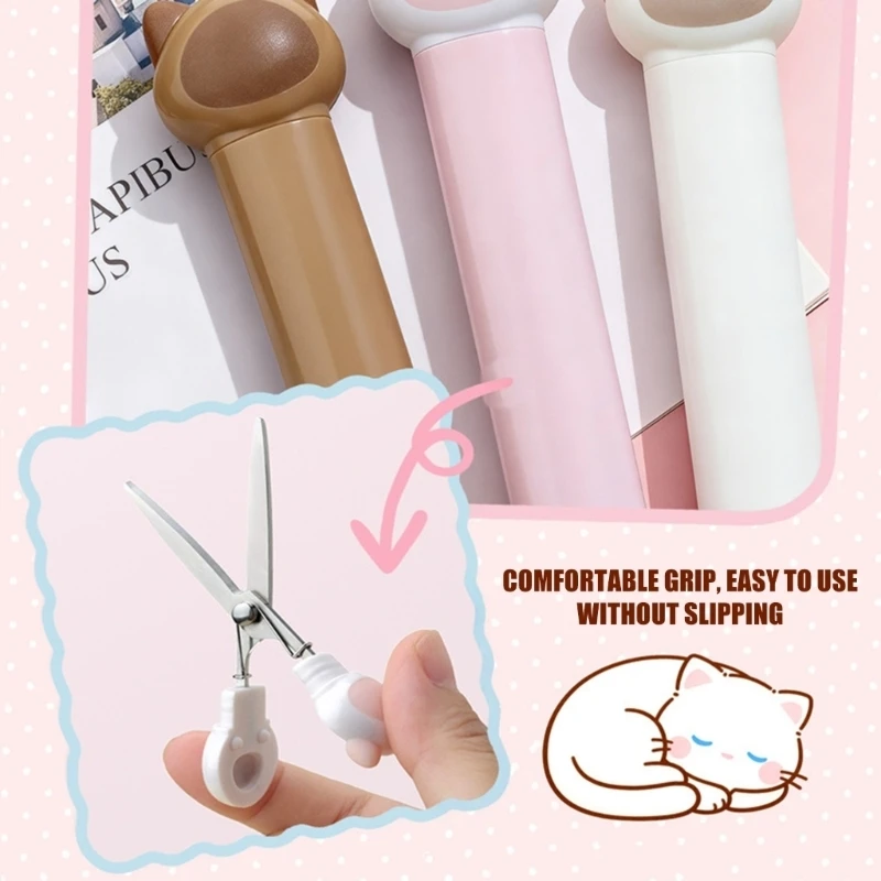  Pocket Size Scissors With Spring Loaded Handle Protective Cover For Card Making