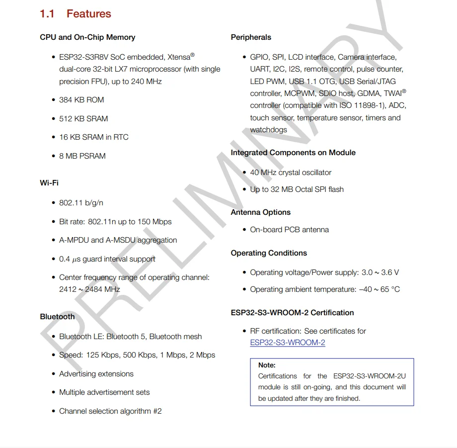 Espressif ESP32-S3-WROOM-2 AIOT-Modul mit großer Kapazität – Detail 2