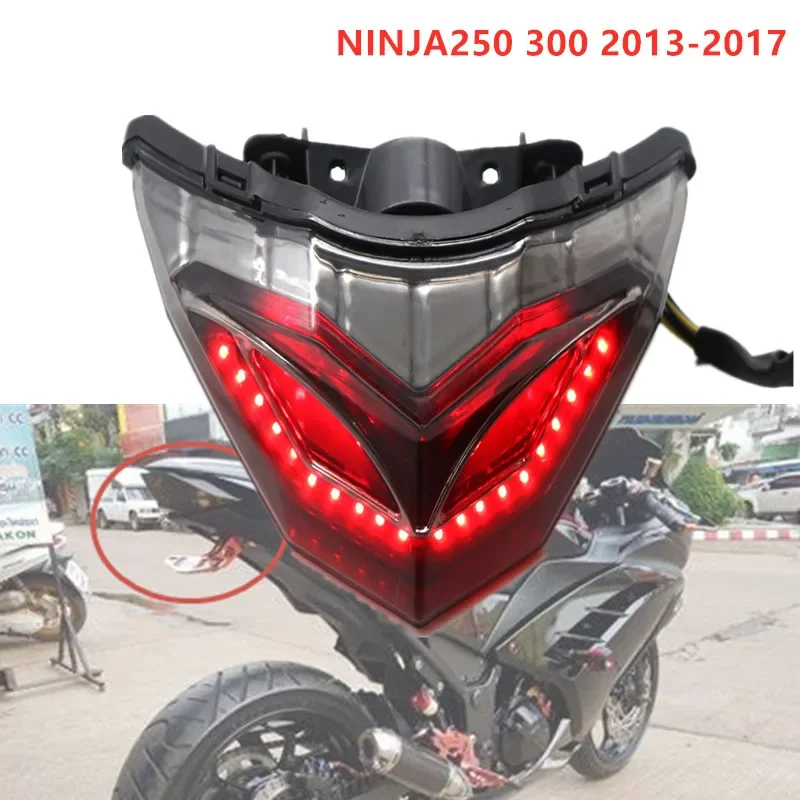 For Kawasaki Ninja300 Ninja 250R 300 EX300 Z250 Z300 2013-2017 Motorcycle Led Integrated Rear Tail Light Brake Turn Signal light