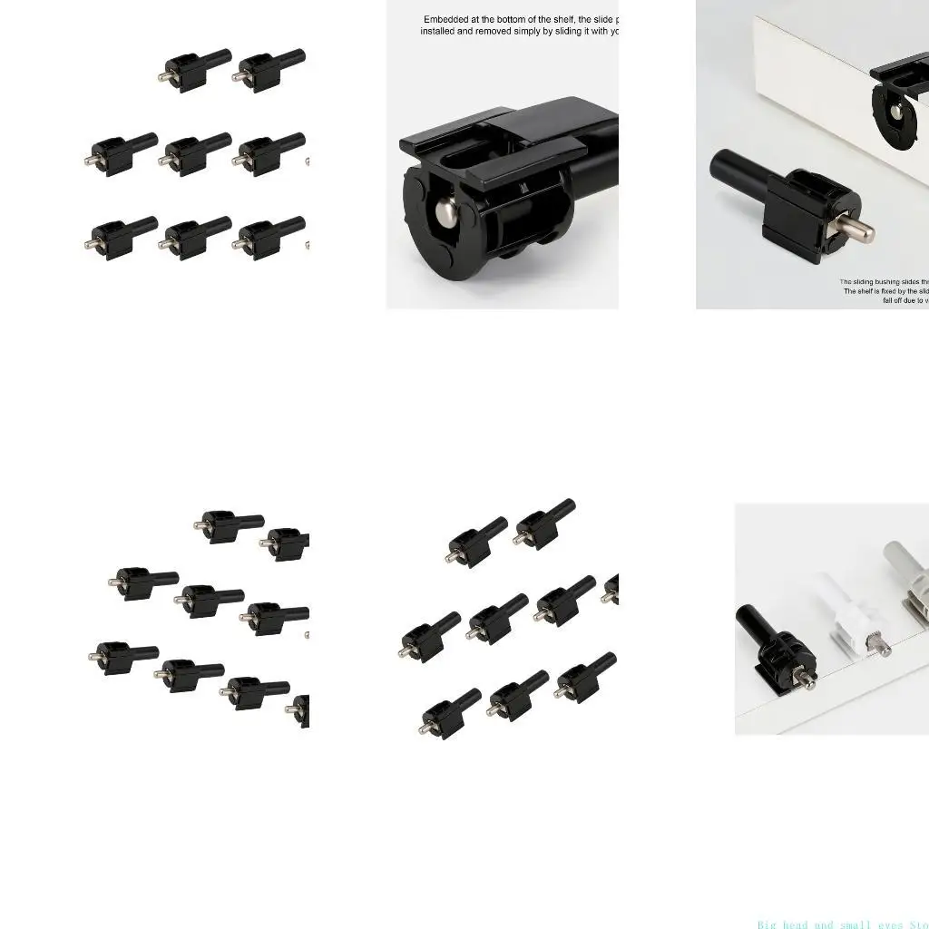 581C Shelf Support Insert for Cabinet and Bookcase Plastic Body with Metal Pin 10 Pack for Closet Shelf Service Work