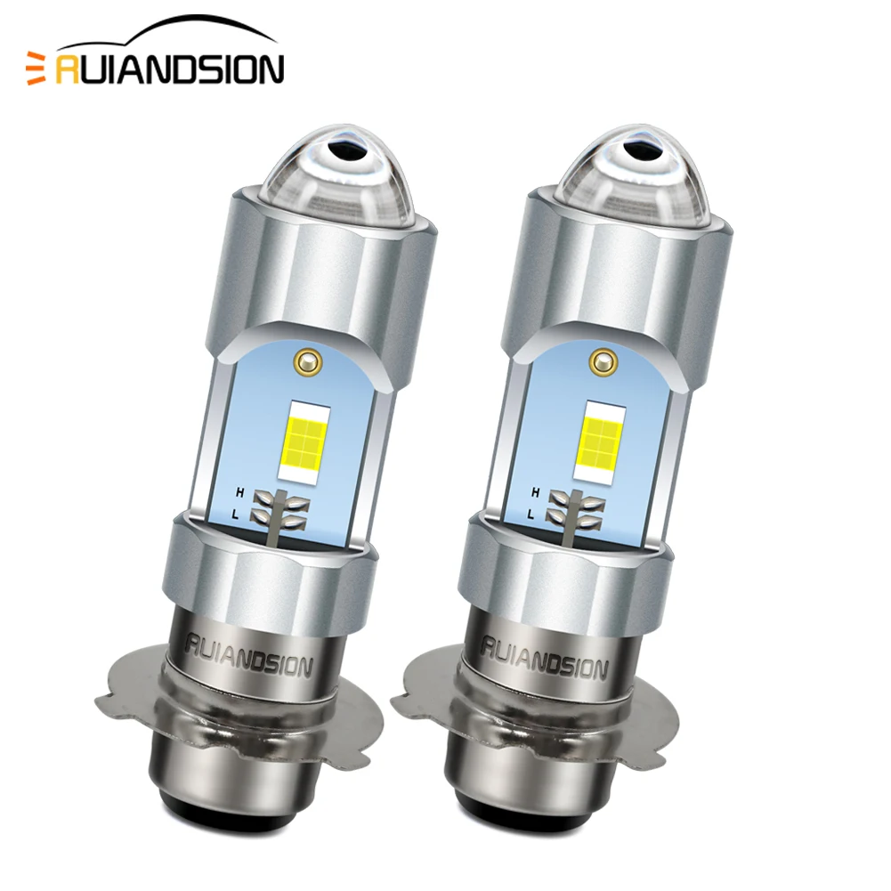 

H6 BA20D LED Motorcycle Headlight Bulb 18W 6000K Wide Voltage P15D P36D Conversion for Moto ATV Autobike Fog Lamp High Low Beam