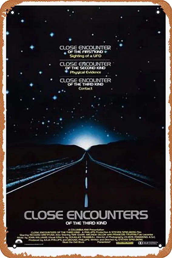 1p,Metal Tin Sign ch - Close Encounters of the Third Kind, 1977 - Poster Metal Plaque Cafe, Bar, Home Wall Decor
