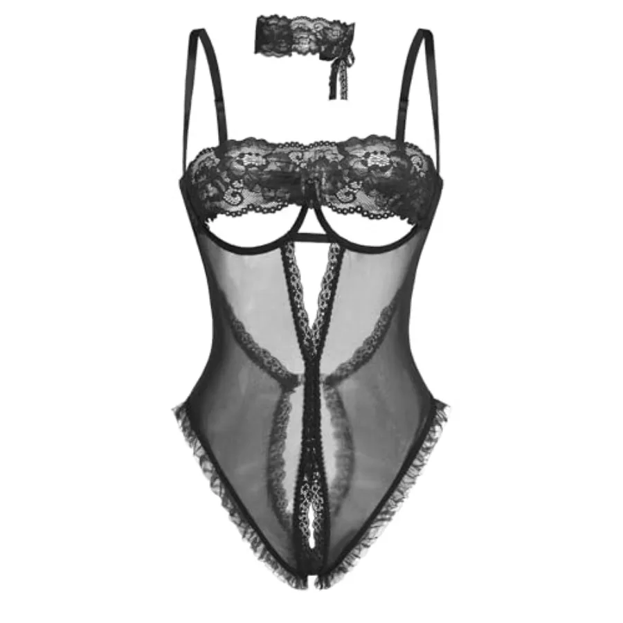 

Avidlove Sexy Lingerie for Women Lace V Neck Teddy Lingerie One Pcs Mini Bodysuit Exotic BabyDoll