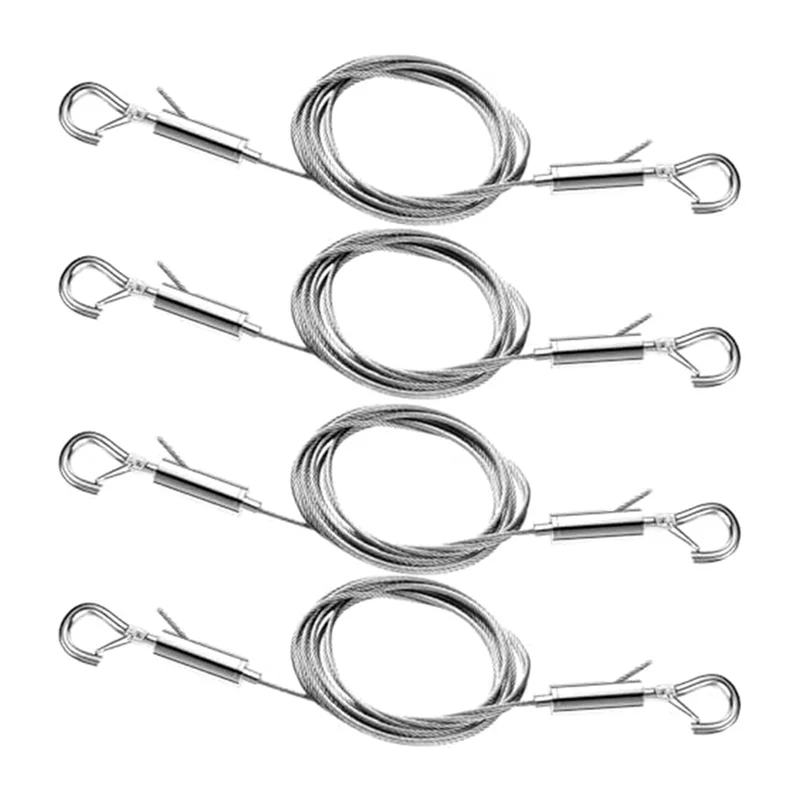 ABGR-4PCS مجموعة أسلاك تعليق الصور القابلة للتعديل، سلك من الفولاذ المقاوم للصدأ 3.3FT لتعليق المرايا، إطار الصورة، الأعمال الفنية، اللافتات