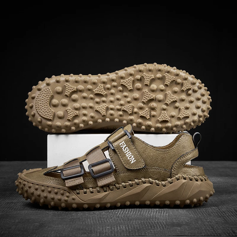 

Hot Sale Summer Men's Sandals Outdoor Non-slip Men's Beach Sandals Genuine Leather Men's Shoes Fashion Men Sneakers casual shoes