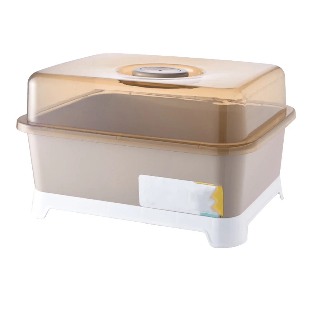 

Tableware Storage Box Eco-Friendly Pp Material Transparent Cover Water Draining Design Kitchen Storage Rack Dish Drying Shelf