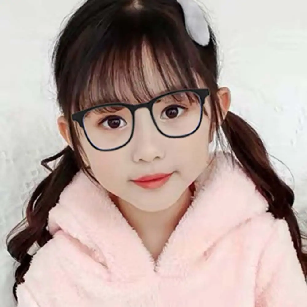 Pink Computer Eyewear Clear Lens Black Round Children's Glasses Anti Blue Light Glasses Child Goggle Anti Radiation Glasses