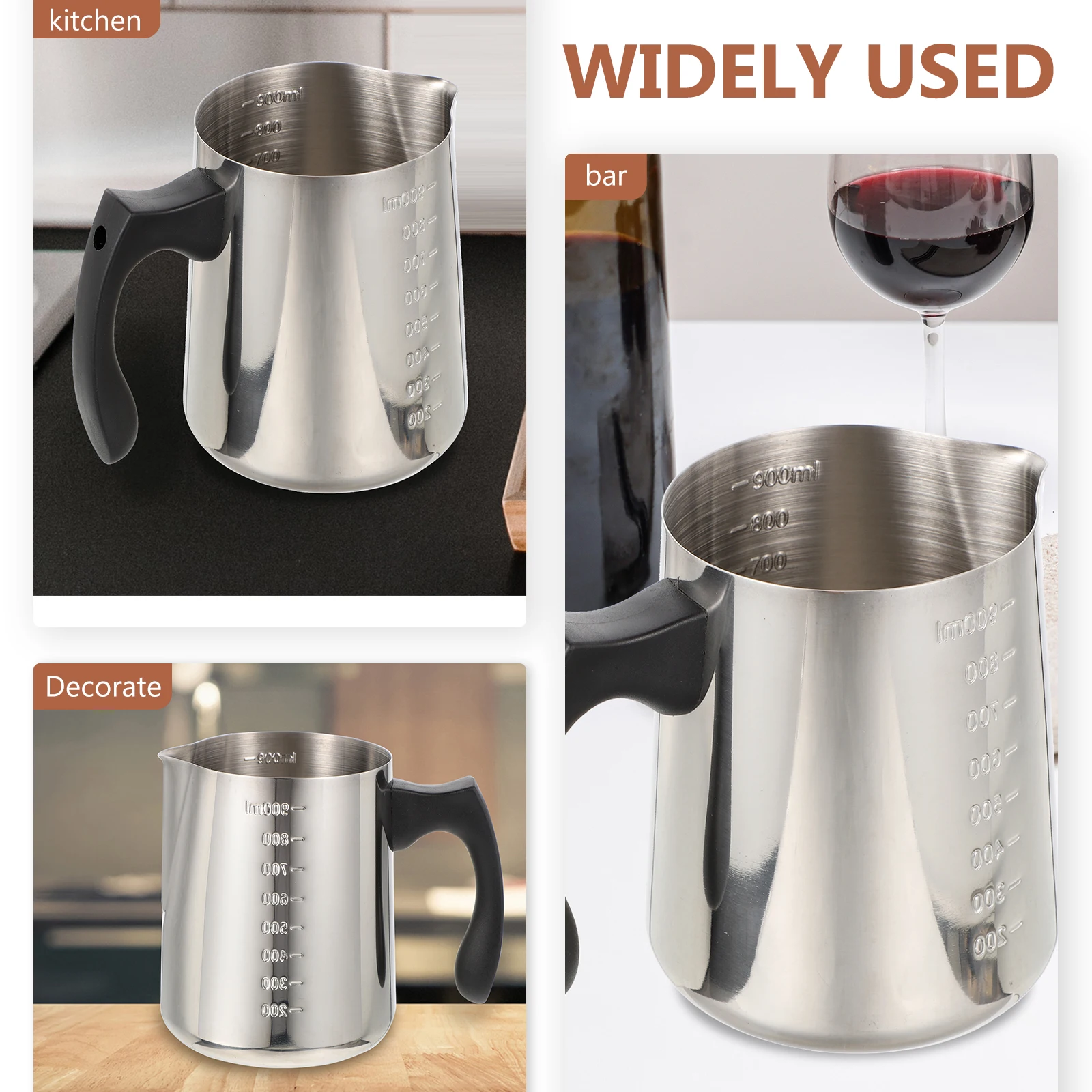 

Milk Stainless Steel Cup Kitchen Steaming Pitcher Creamer Multi-function Frothing Metal Coffee Jug