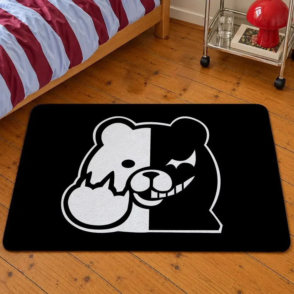 Game Monokuma Danganronpa Hope's Peak Floor Mat Soft Flannel Entrance Doormat Non-Slip Washable Rug For Bedroom Home Decor