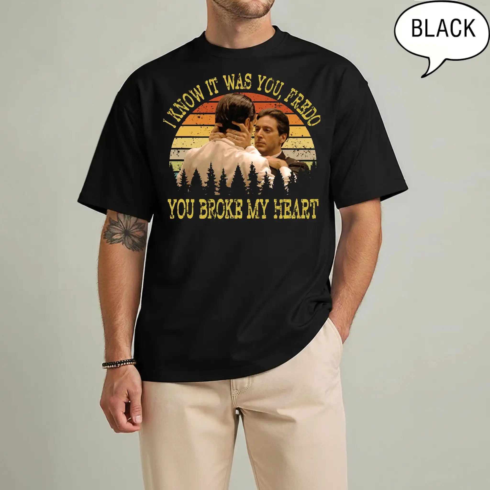 Michael Corleone Fredo Quote T-Shirt, Godfather Retro Sunset Graphic Tee