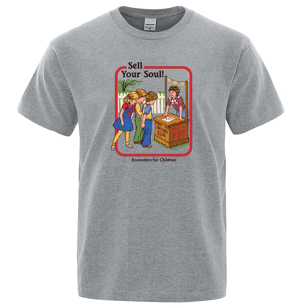 

Vintage Tshirt Sell Your Soul T Shirt O-neck Short Sleeve Gothic Casual Loose Men T-shirt Summer Brand Funny Tees Harajuku Tops