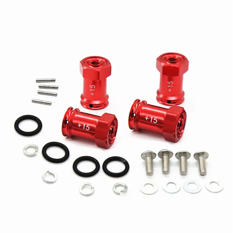 Rcカーalgpm erv010-15 mmホイール付き16mm六角アダプターセットtraxxas 1/16 mini e revo修正されたワイドボディ低騒音器